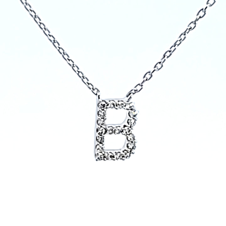 10KW Diamond Initial B Necklace