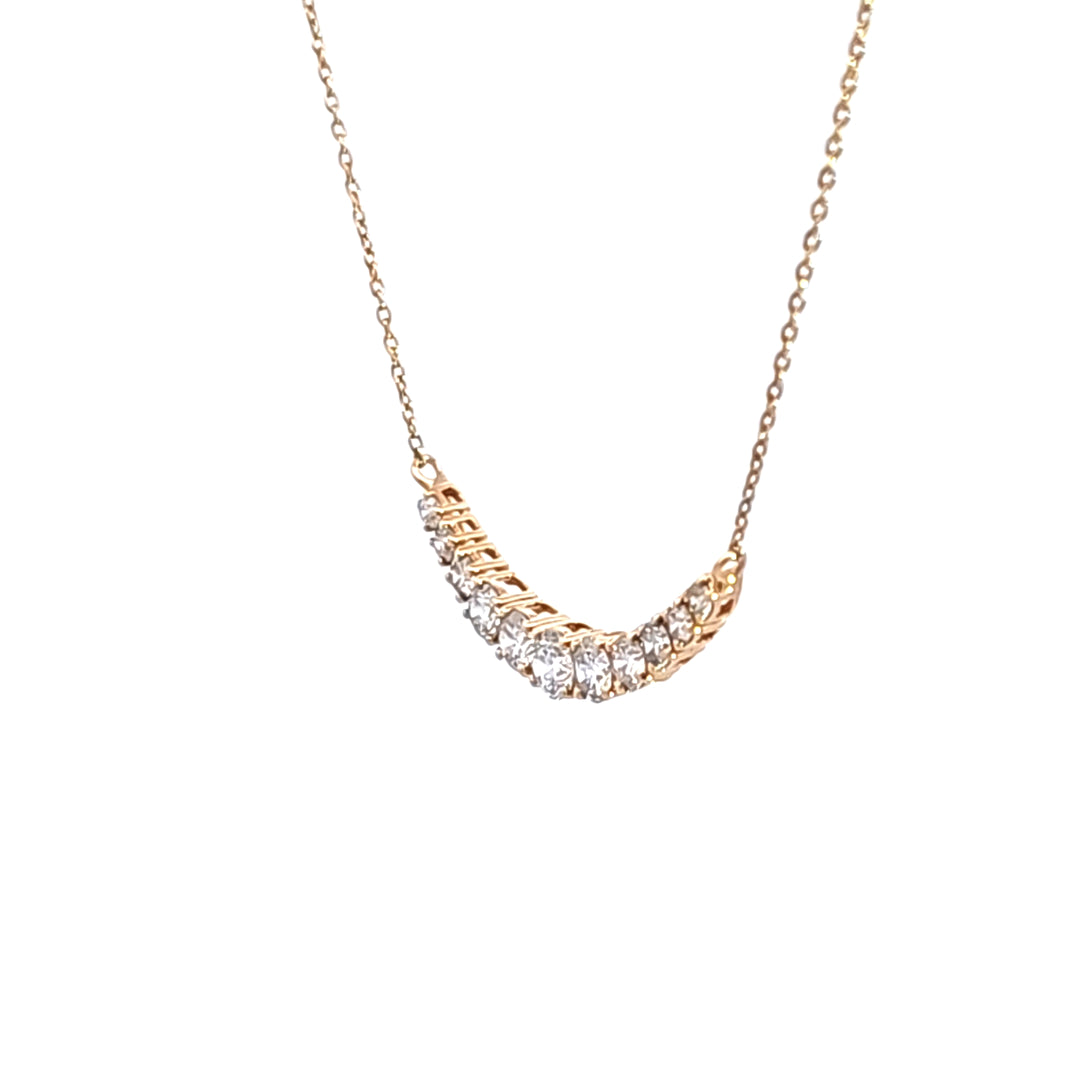 14KY Diamond Curve Necklace