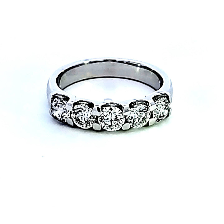 14KW Five Stone Diamond Wedding Band