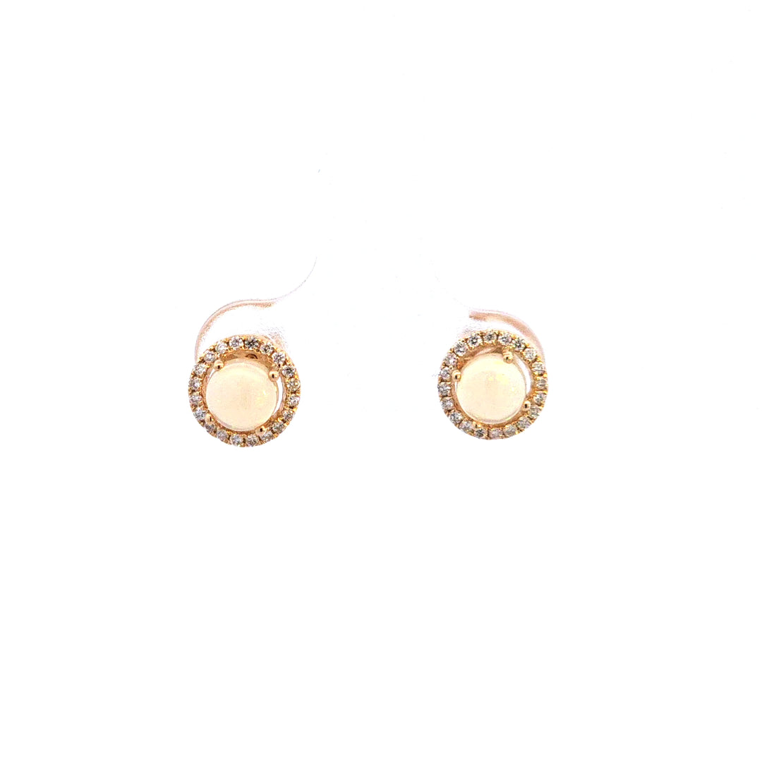 14KY Opal and Diamond Earrings