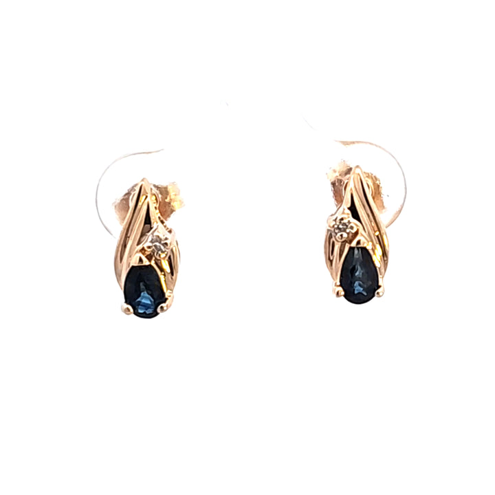 14KY Sapphire and Diamond Earrings