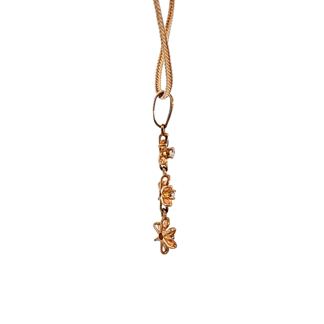 18KY Diamond Estate Floral Pendant