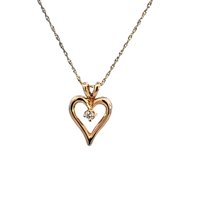 14KY Diamond Heart Pendant