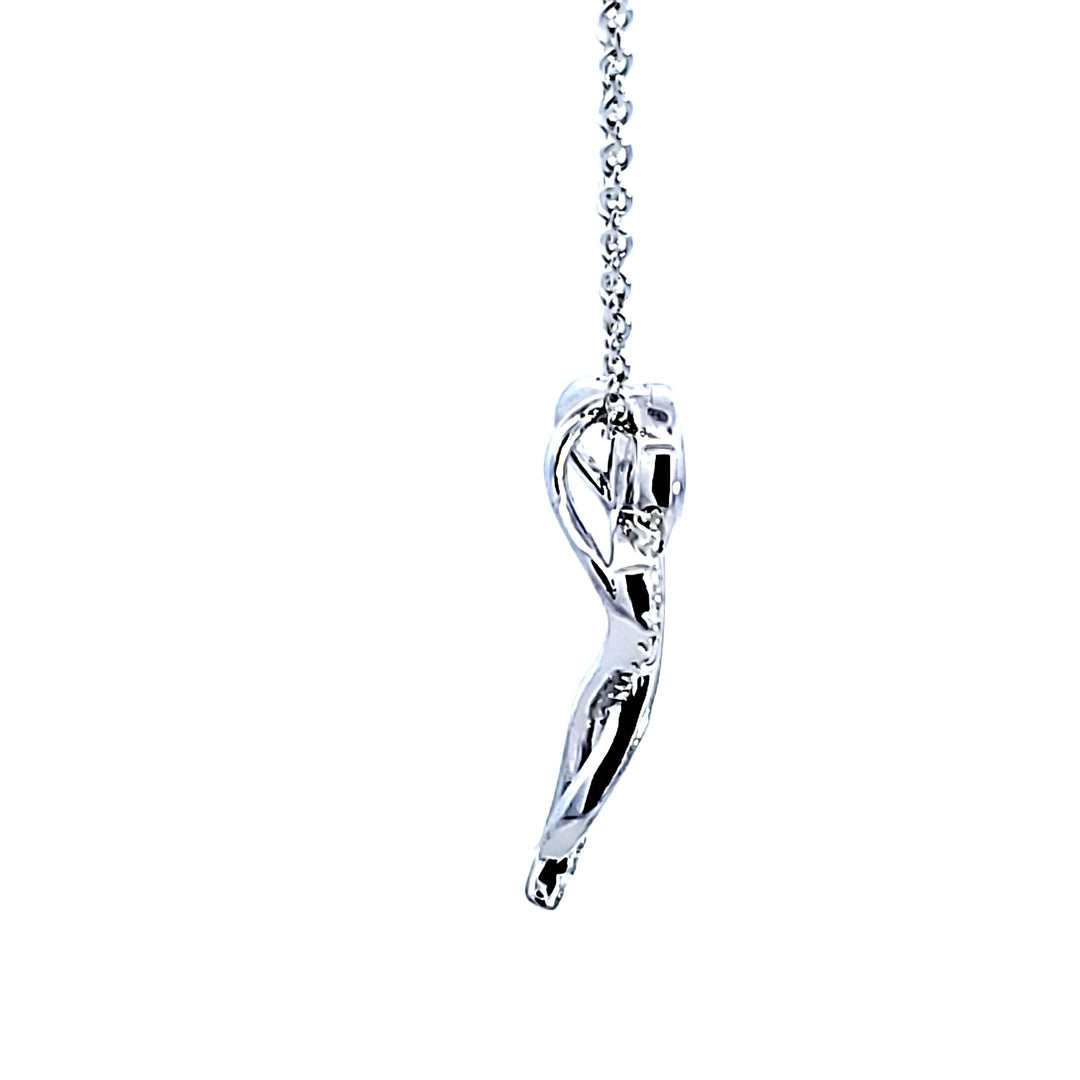 Sterling Silver and Platinum CZ Infinity Heart Pendant