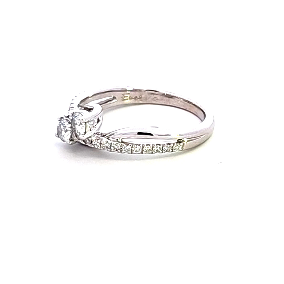 14KW Diamond Bypass Ring