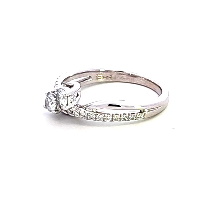 14KW Diamond Bypass Ring