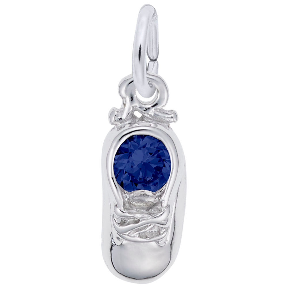Sterling Silver September Baby Shoe Charm