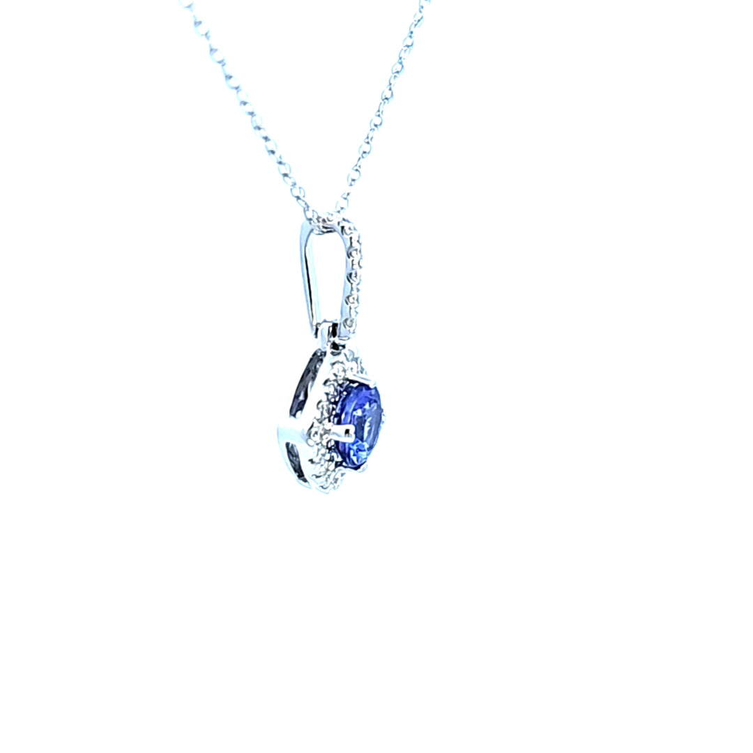 14KW Tanzanite and Diamond Pendant