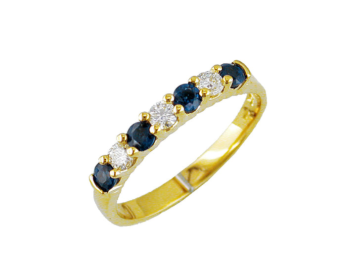 14KY Sapphire and Diamond Fashion Ring