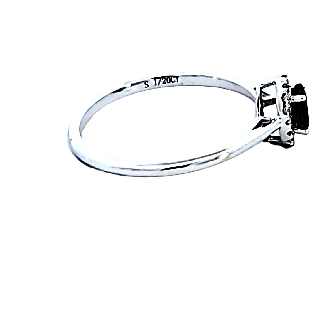 10KW Oval Blue Sapphire and Diamond Fashion Ring