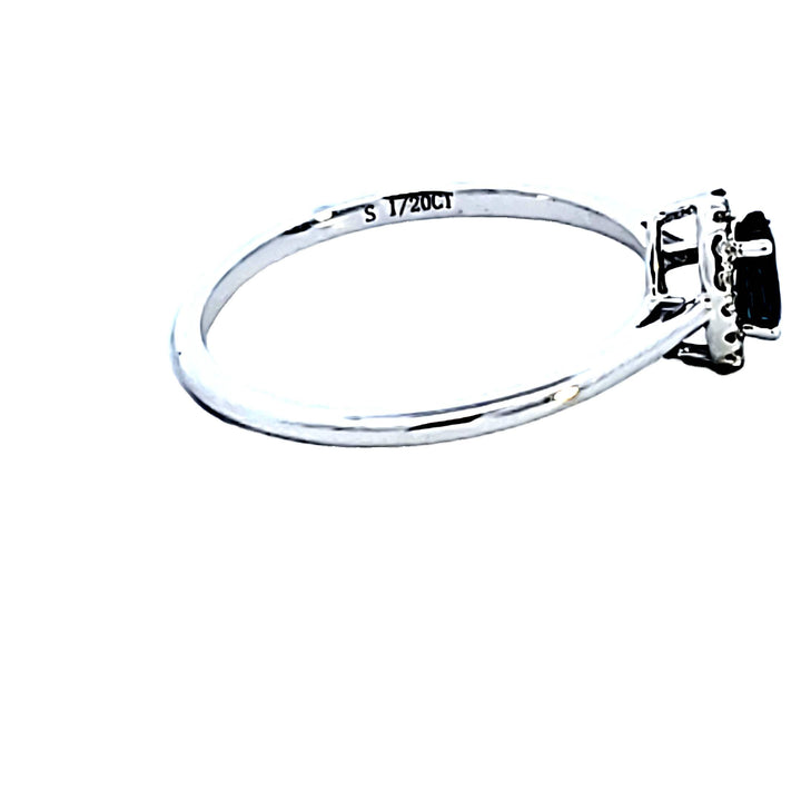 10KW Oval Blue Sapphire and Diamond Fashion Ring