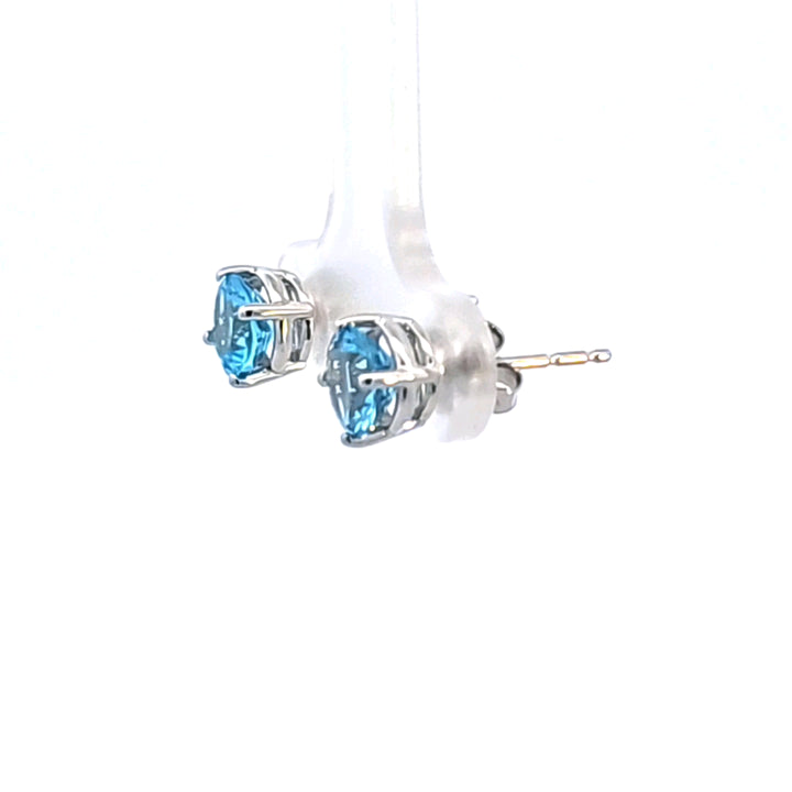 14KW Blue Topaz Stud Earrings