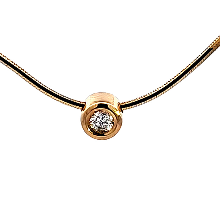 14KY Diamond Bezel Necklace