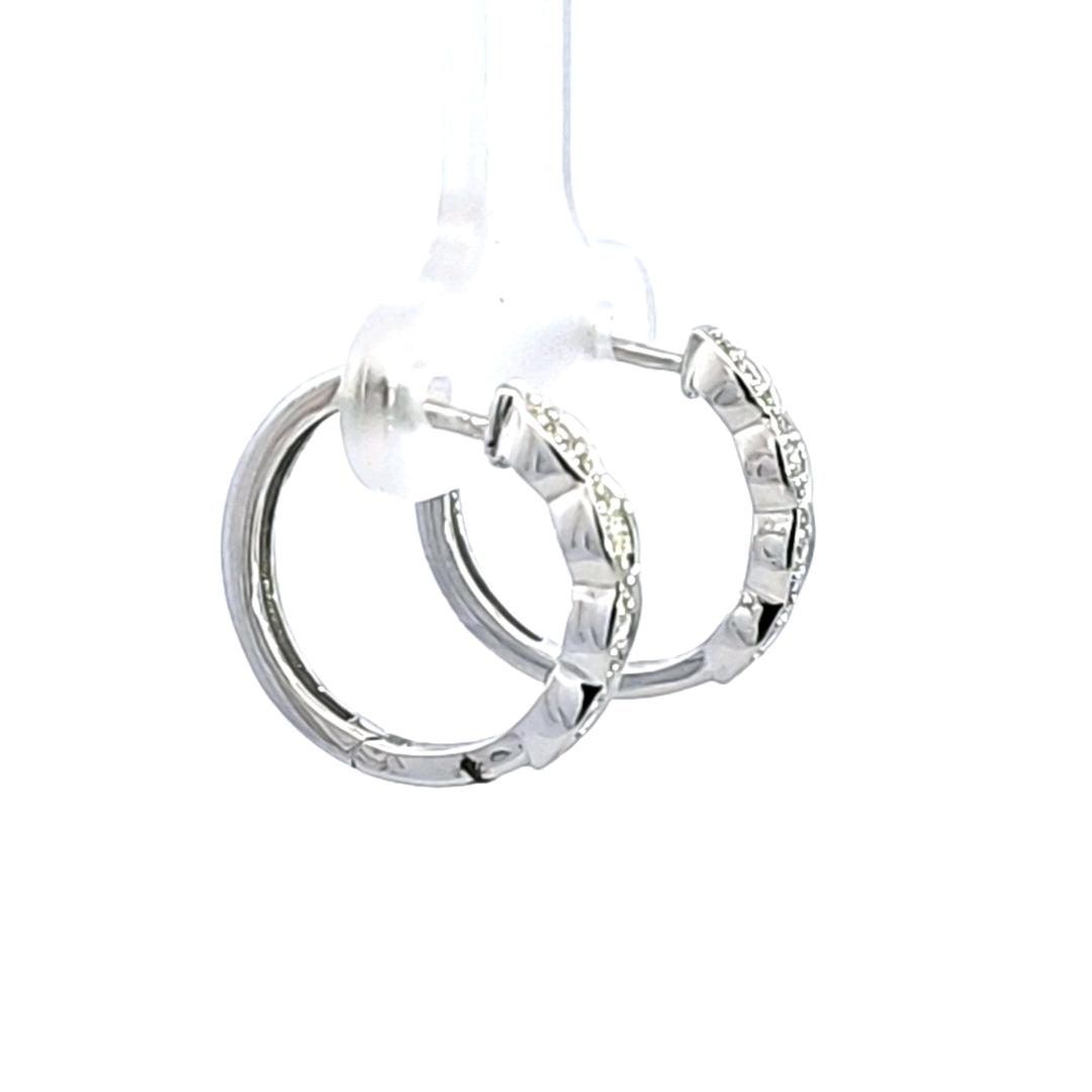 14KW Diamond Hoop Earrings