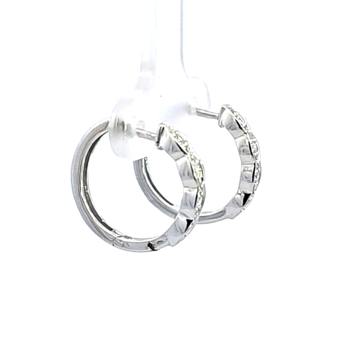 14KW Diamond Hoop Earrings