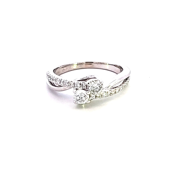 14KW Diamond Bypass Ring