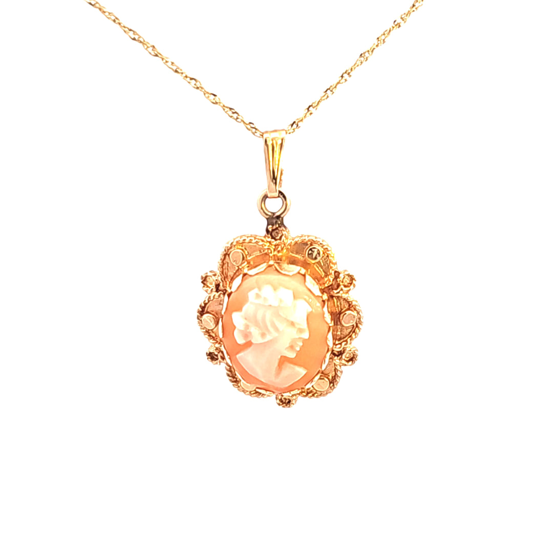 14KY Cameo Estate Pendant