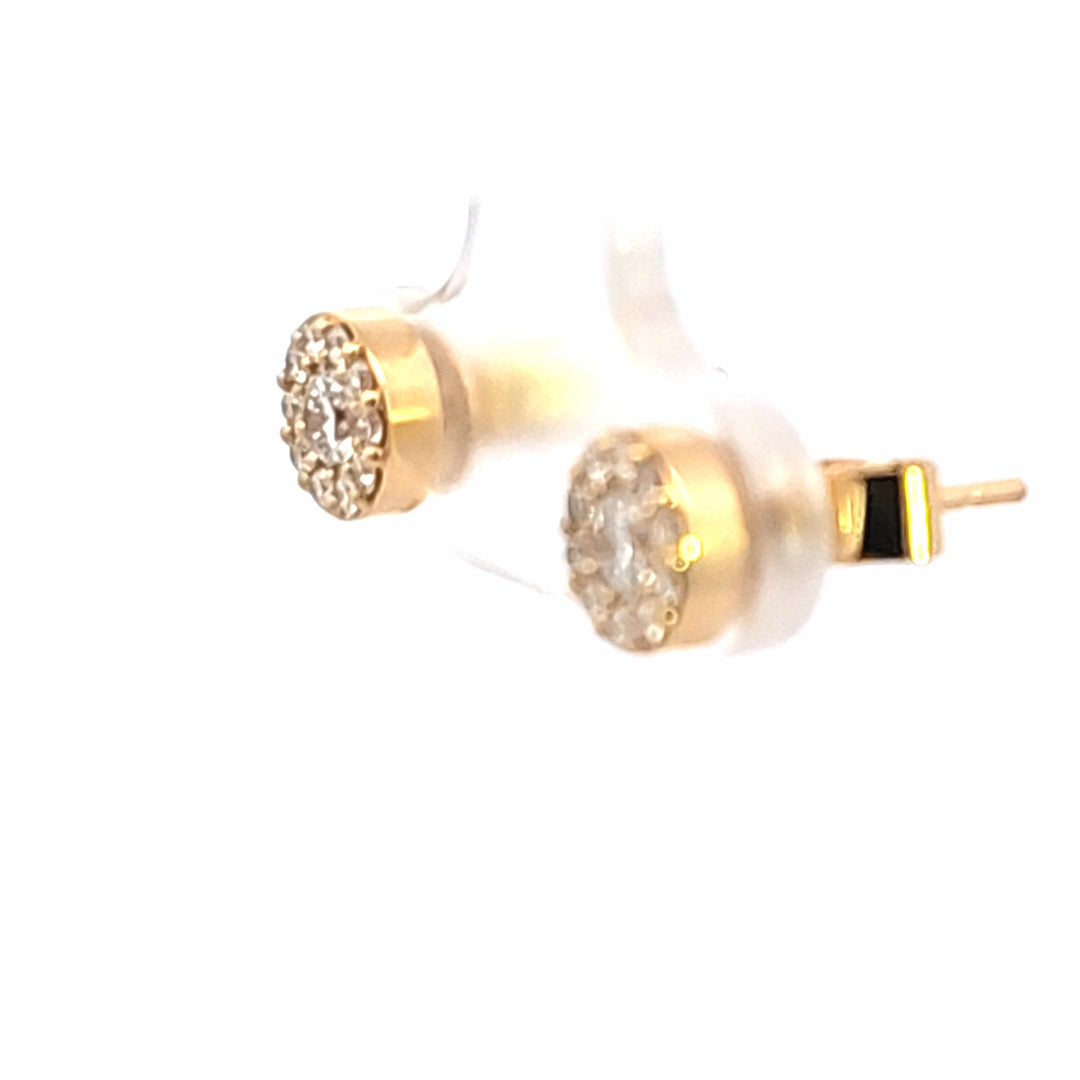 18KY Hearts on Fire 1/2 Ctw "Fulfillment Round" Earrings