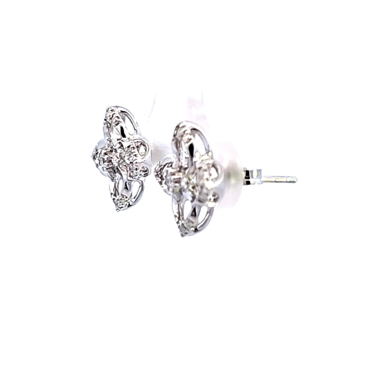 14KW Diamond Floral Earrings