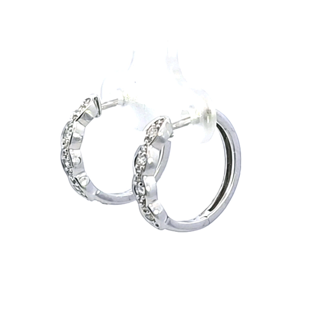 14KW Diamond Hoop Earrings