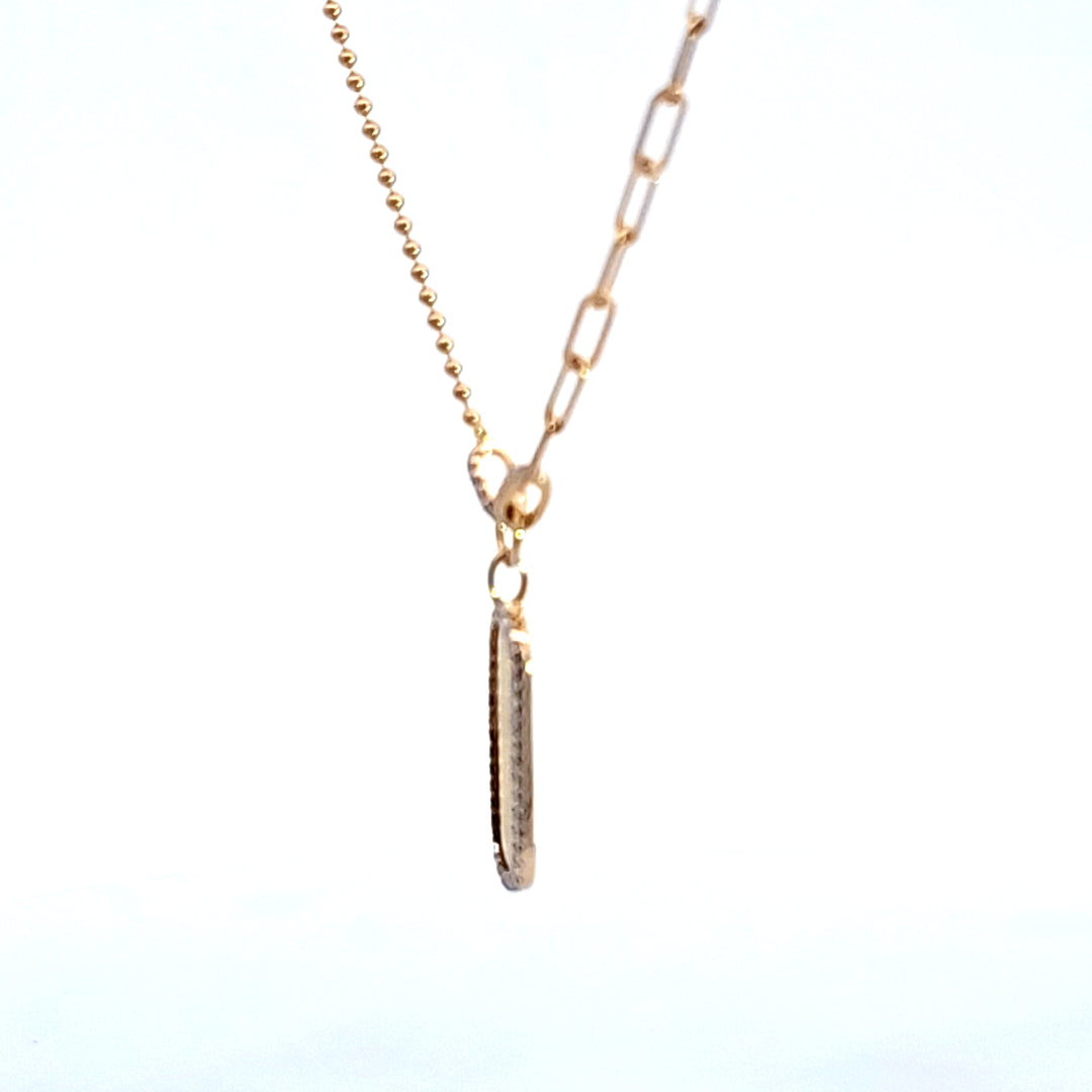 14KY Diamond Disc Necklace