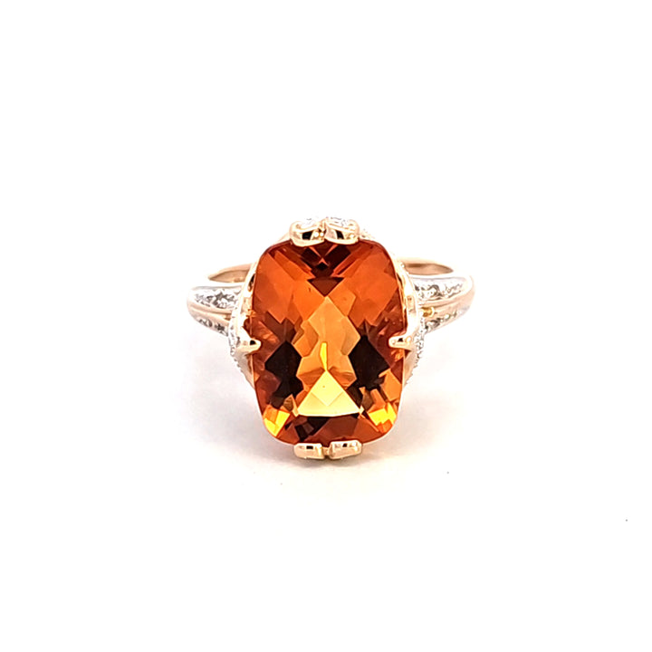 14KTT Rectangular Cushion Citrine Estate Ring