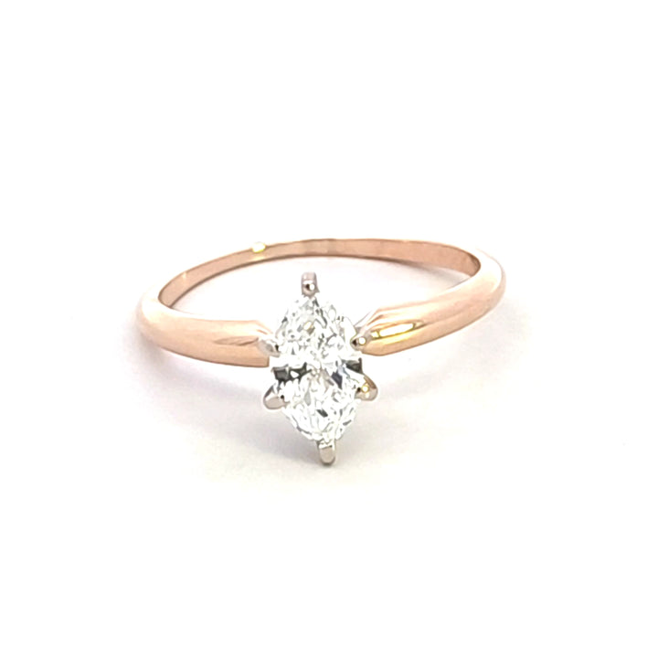 14KY Marquise Diamond Solitaire Engagement Ring