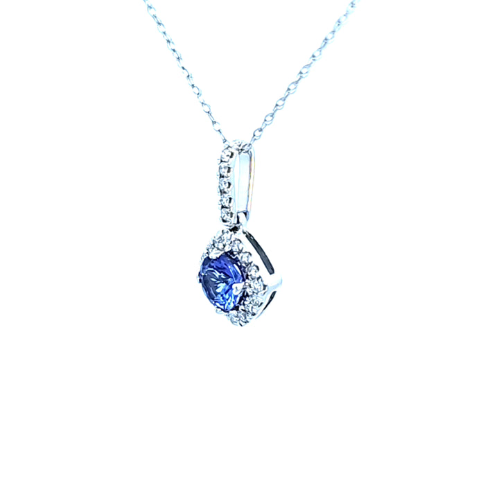 14KW Tanzanite and Diamond Pendant