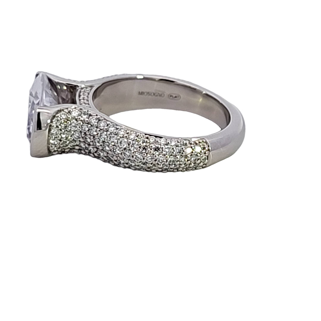 Platinum Diamond Semi Mount Engagement Ring