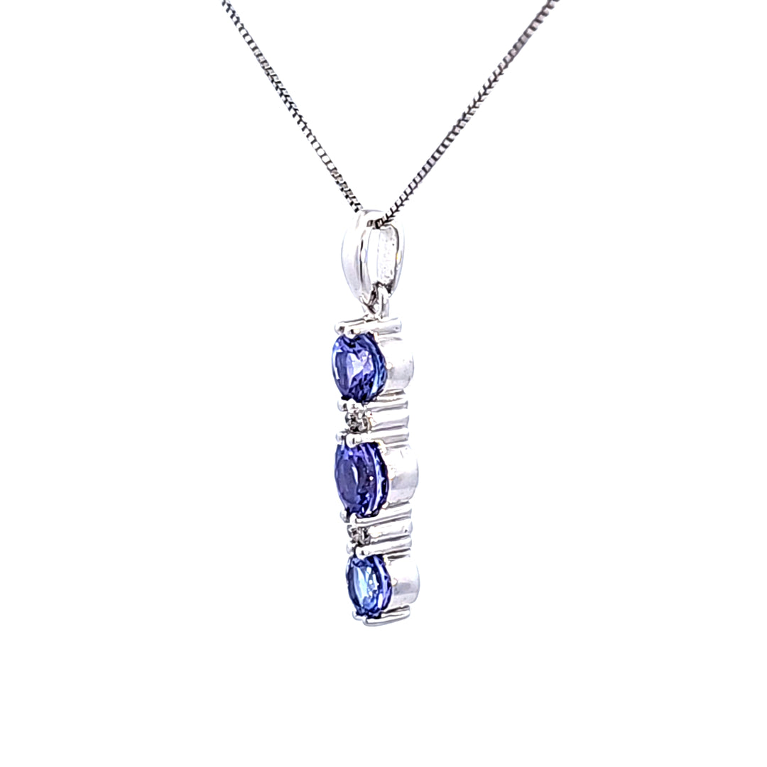 14KW Tanzanite and Diamond Pendant