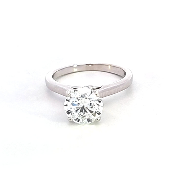 14KW Lab Created Diamond Solitaire Engagement Ring