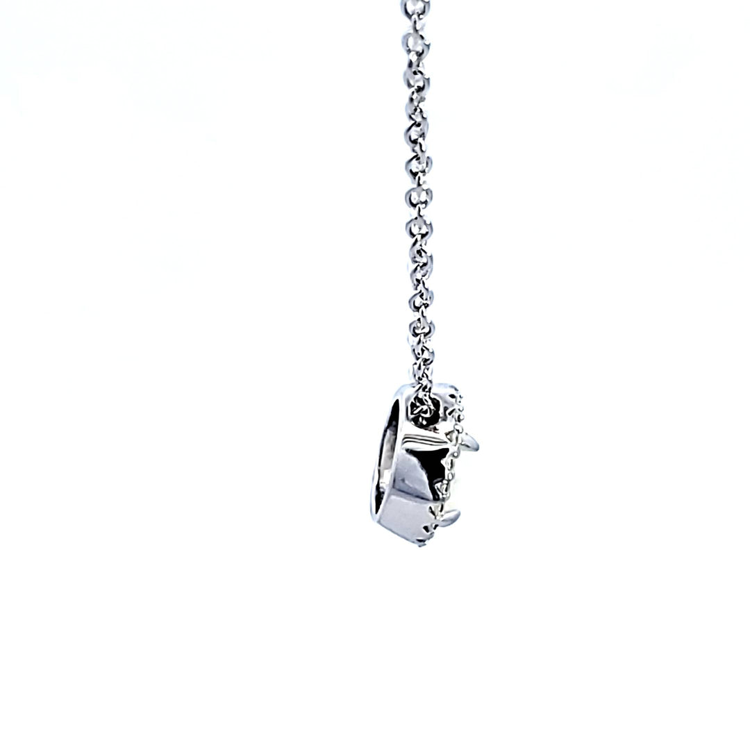 Sterling Silver and Platinum Opal and CZ Pendant