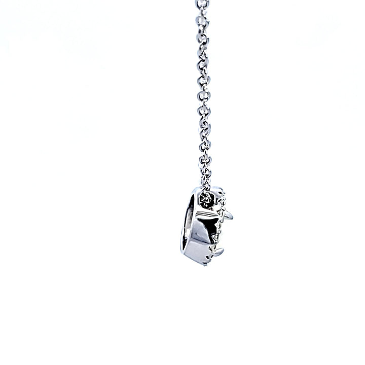 Sterling Silver and Platinum Opal and CZ Pendant
