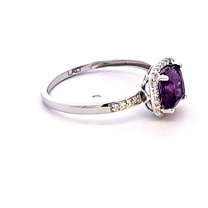 14KW Amethyst and Diamond Ring