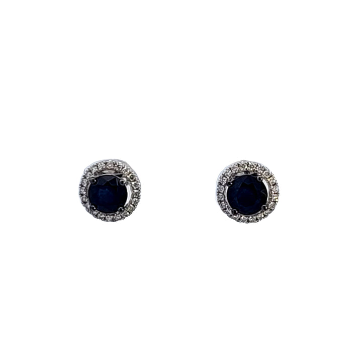 14KW Sapphire and Diamond Earrings