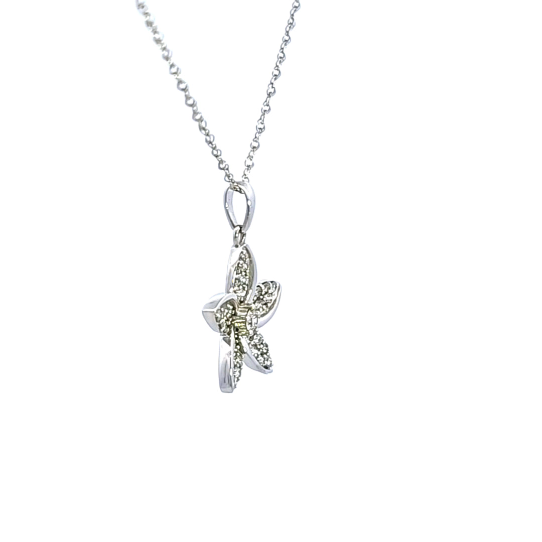 14KW Diamond Flower Pendant