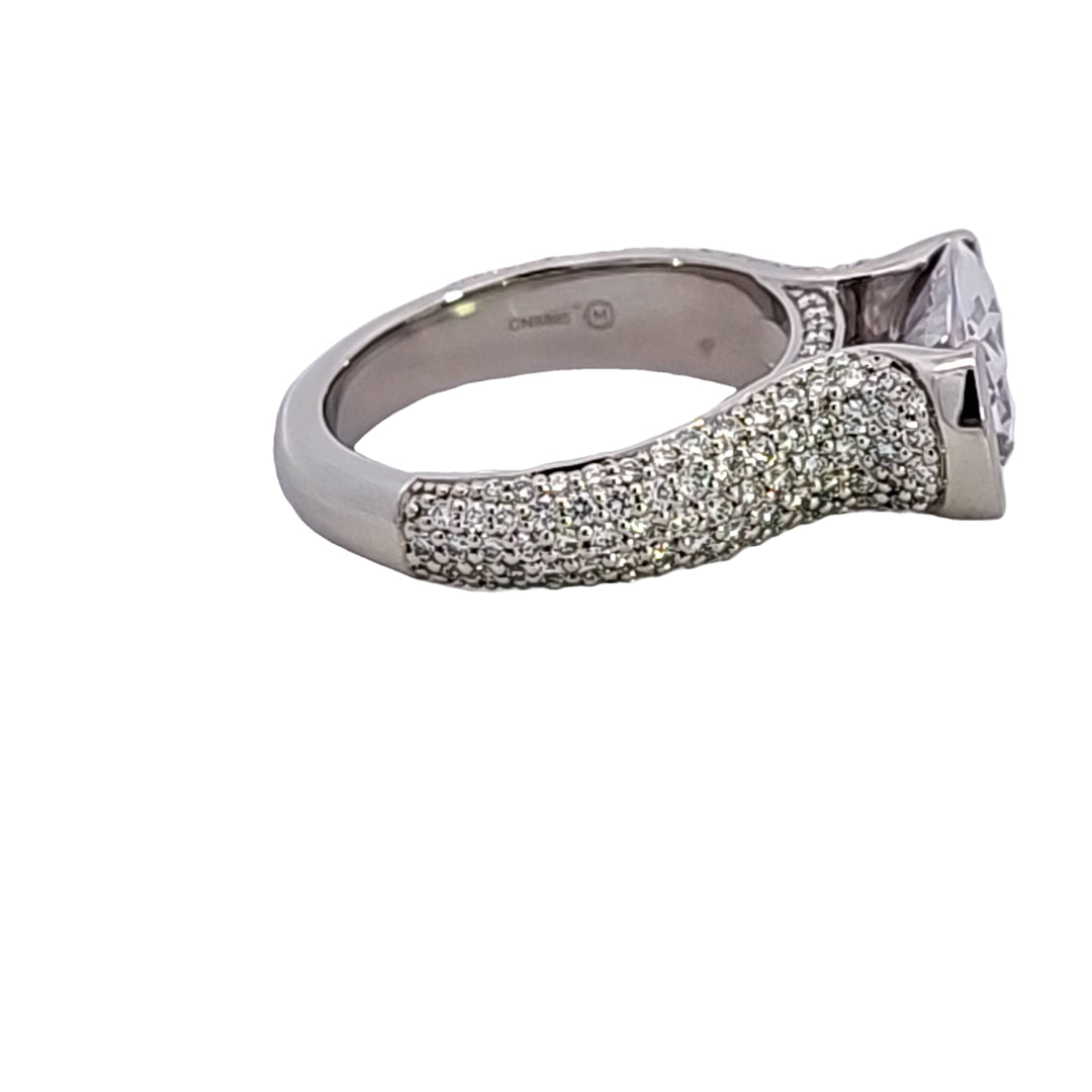 Platinum Diamond Semi Mount Engagement Ring