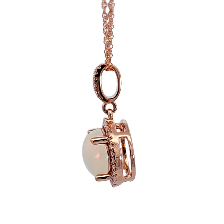 14KR Opal and Diamond Pendant