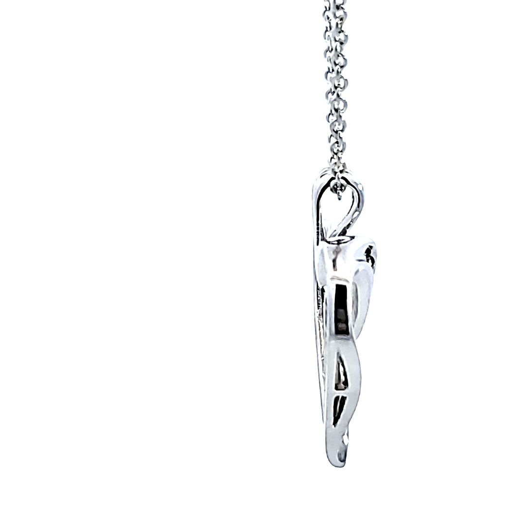 Sterling Silver Diamond Heart Pendant