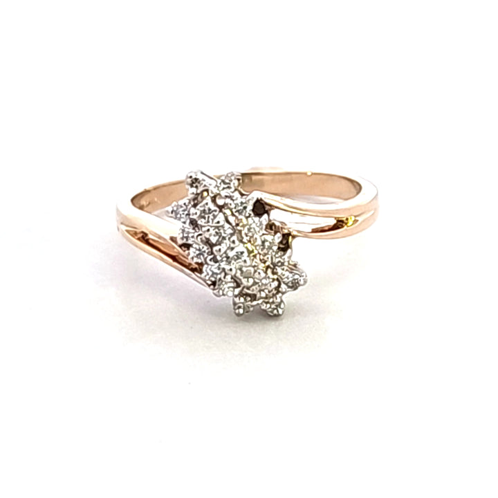 14KTT Diamond Cluster Estate Ring