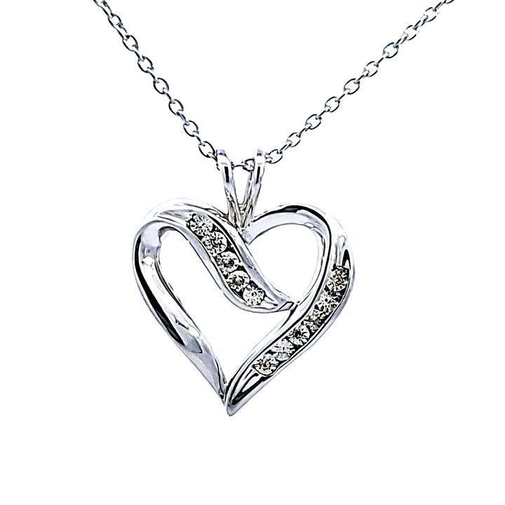 Sterling Silver Diamond Heart Pendant