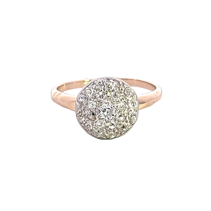 14K/Platinum Diamond Cluster Estate Ring