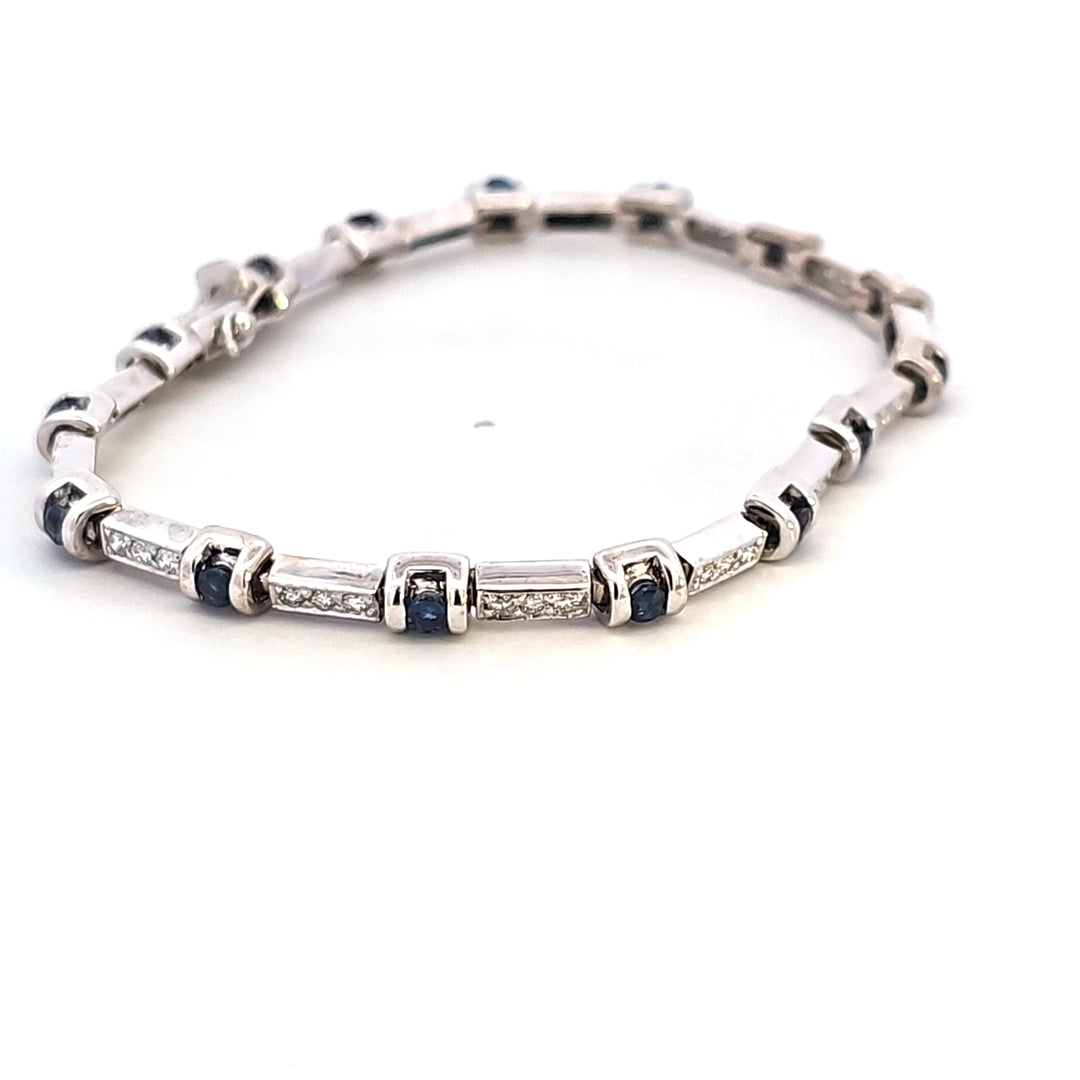 18KW Sapphire and Diamond Estate Bracelet