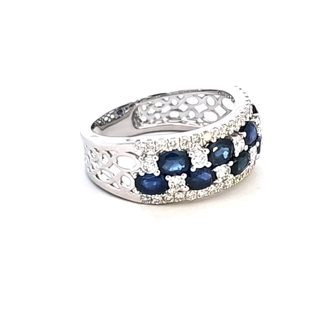 14KW Blue Sapphire and Diamond Ring