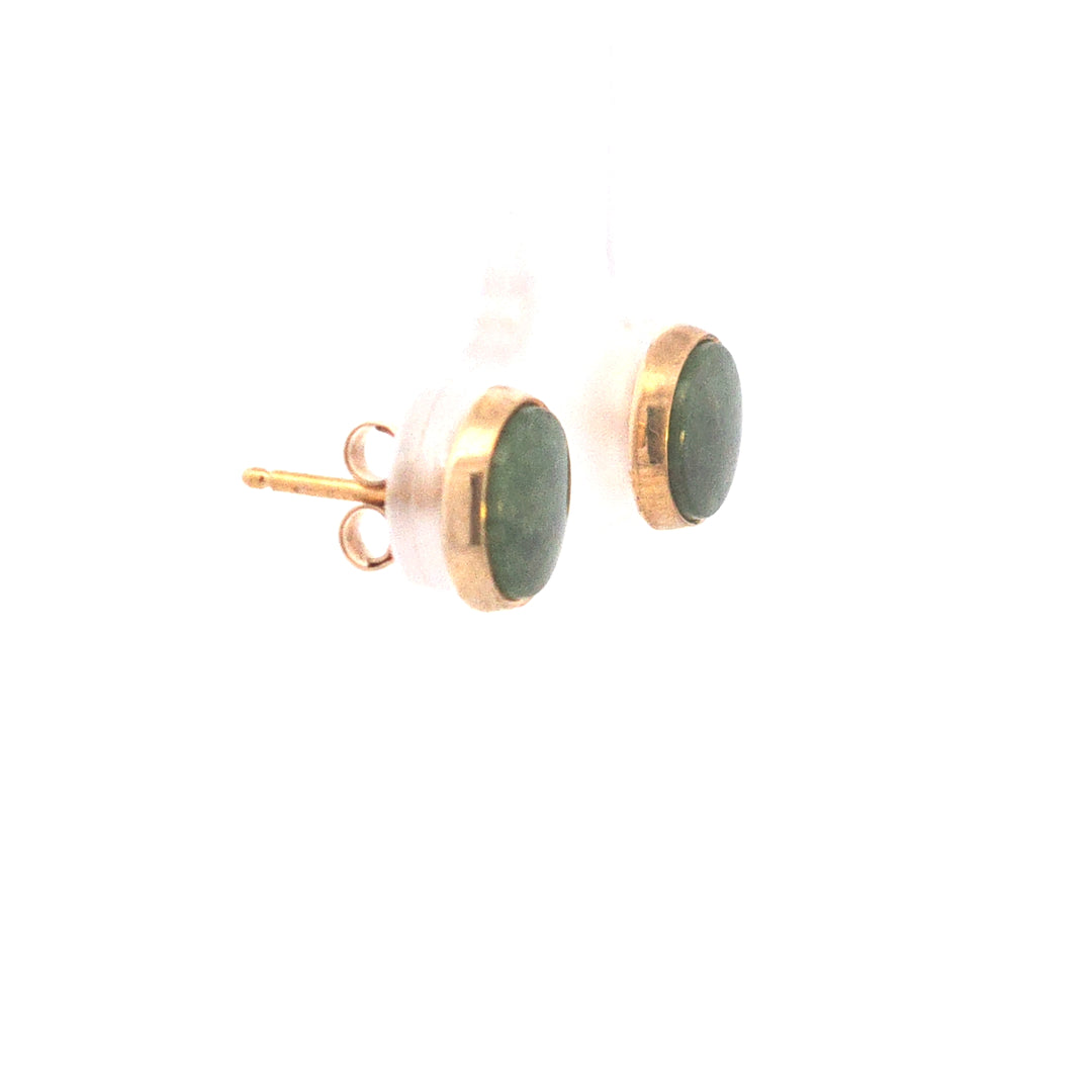 14KY Nephrite Jade Estate Earrings
