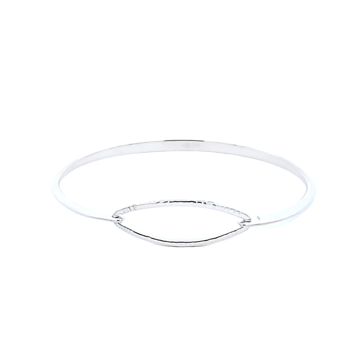Sterling Silver Textured Oval Bracelet