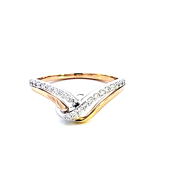 14KTT Diamond Contour Wedding Band