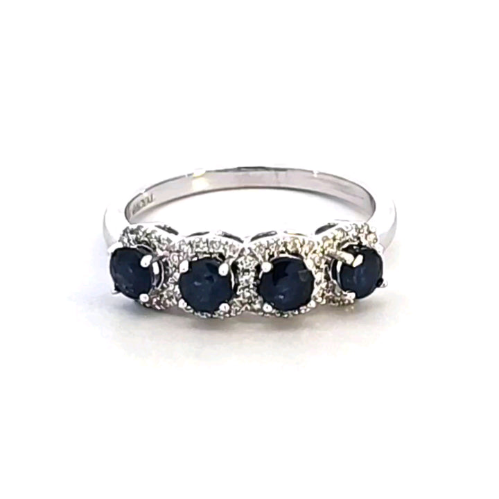 14KW Blue Sapphire and Diamond Ring