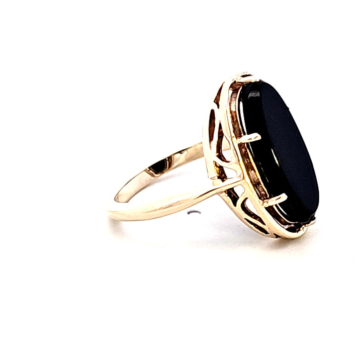 10KY Black Onyx Estate Ring