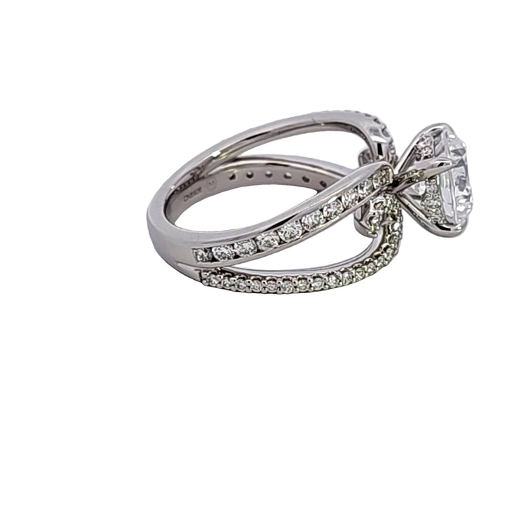 Platinum Diamond Semi Mount Engagement Ring